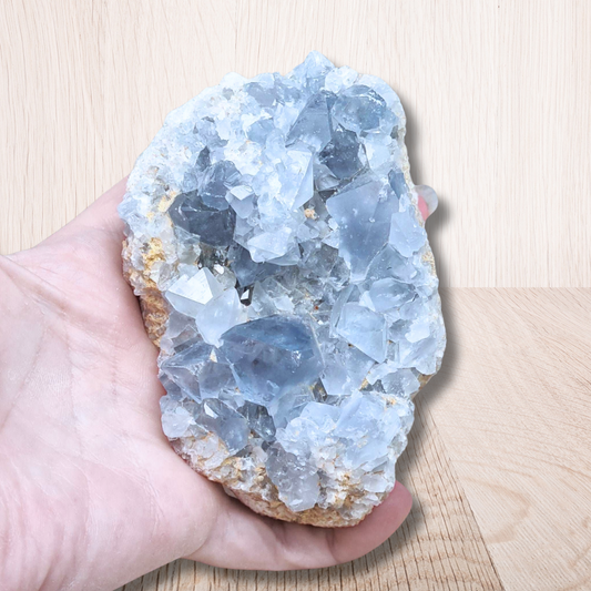 Géode de Célestine bleue brute 450g (MB331-6) - ENAE Minéraux