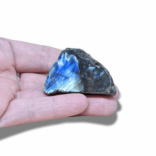 Labradorite 1 face polie et 1 face brute (PRGFL575-12) - ENAE Minéraux