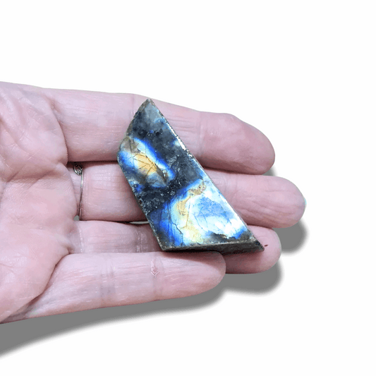 Labradorite 1 face polie et 1 face brute (PRGFL575-14) - ENAE Minéraux