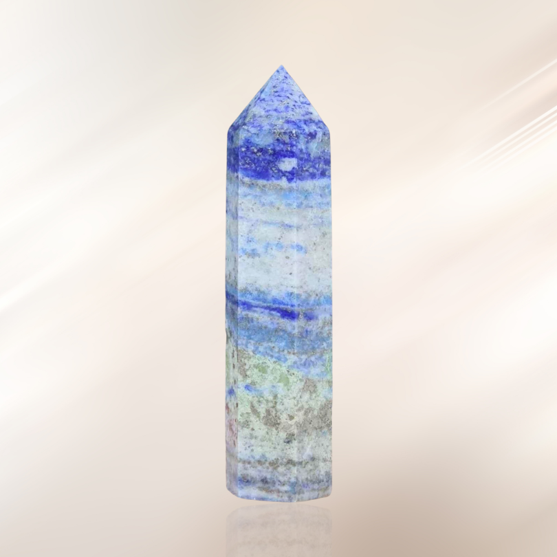 Lapis Lazuli, lithotherapie, pierre, pointe polie ENAE Mineraux