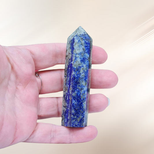 Lapis Lazuli, lithotherapie, pierre, pointe polie ENAE Mineraux