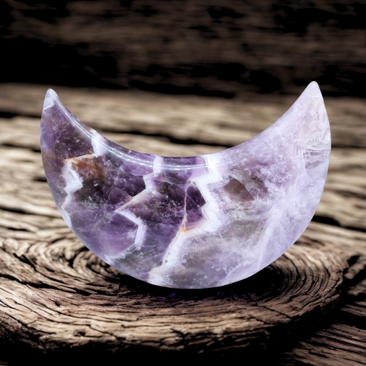 Lune polie en Améthyste chevron 134g (PRGFL397-2)