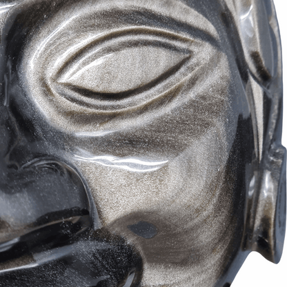 Tête masque Maya en Obsidienne dorée (PRGFL705) - ENAE Minéraux