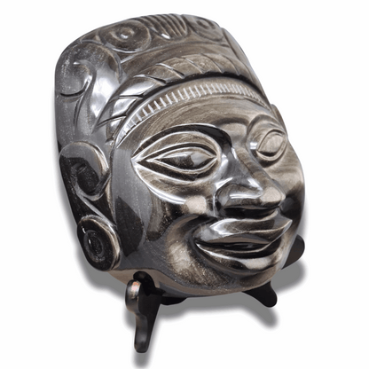 Tête masque Maya en Obsidienne dorée (PRGFL705) - ENAE Minéraux