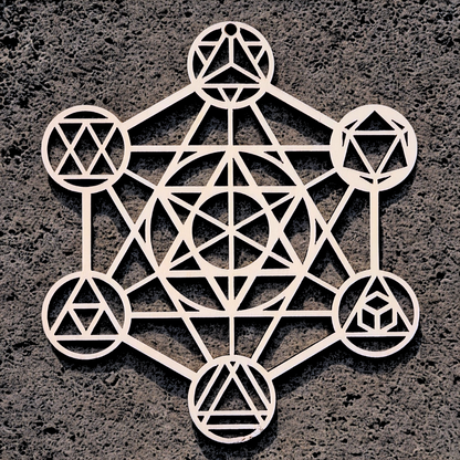 Cube de Metatron 3D en bois 14 cm