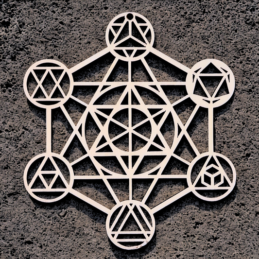 Cube de Metatron 3D en bois 14 cm