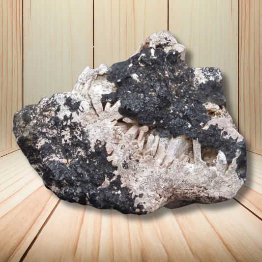 Néphéline sur Schorlomite brute 96g (MB220) - ENAE Minéraux