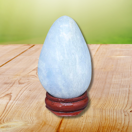 Œuf en Calcite bleue (PRGFL612-2) - ENAE Minéraux