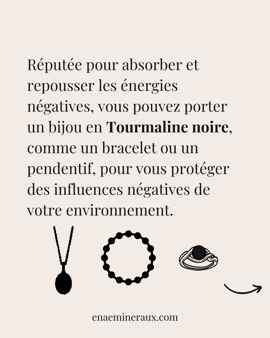 Bracelet en Tourmaline noire 8mm