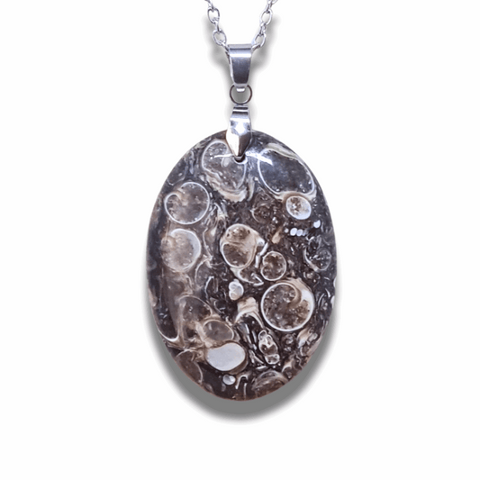 Pendentif en Agate à Turritelles (PE605) - ENAE Minéraux
