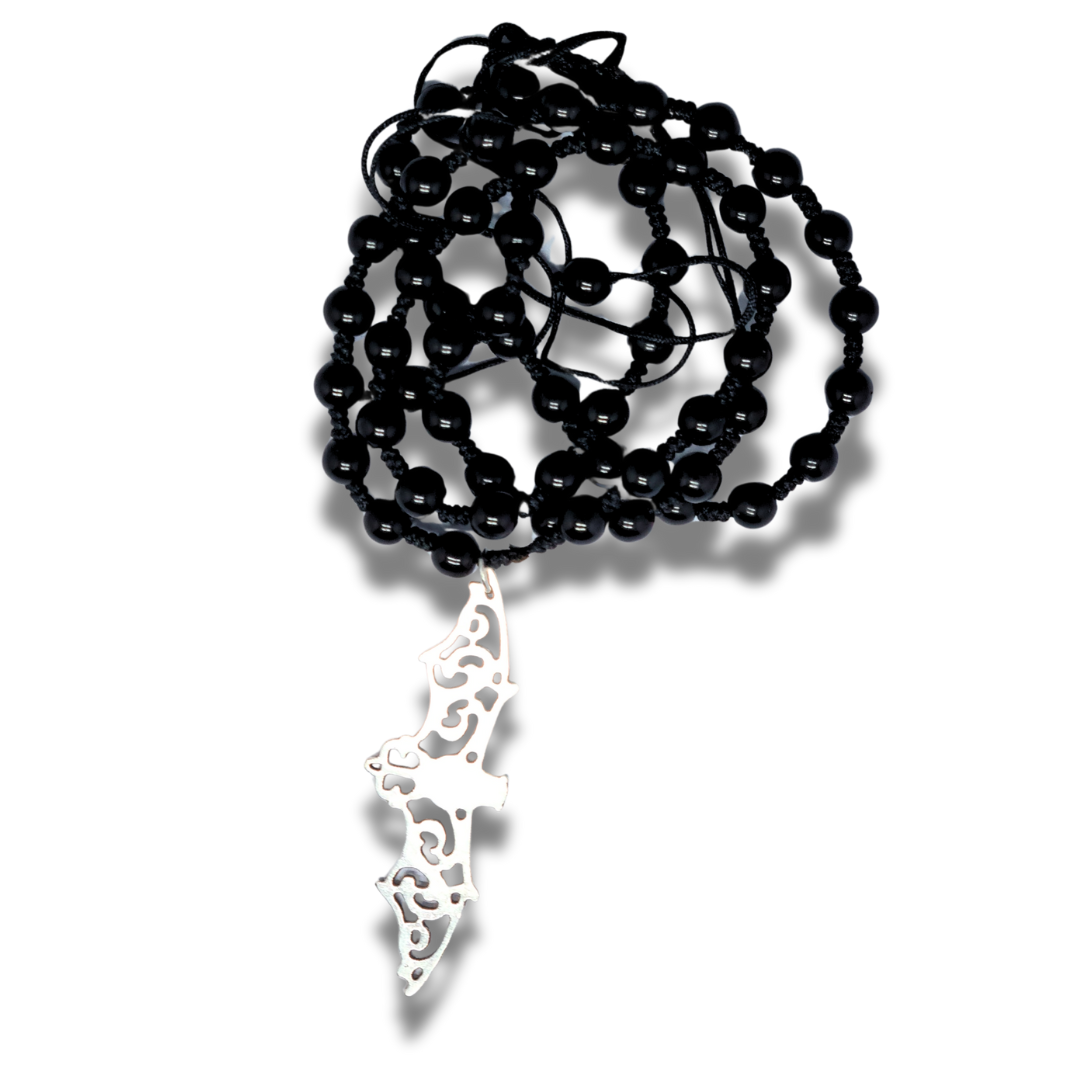 Collier style Mala en Obsidienne noire et sa chauve-souris (COL23-50) - ENAE Minéraux