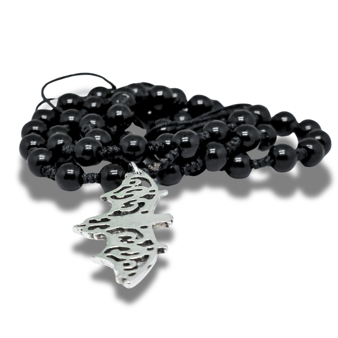 Collier style Mala en Obsidienne noire et sa chauve-souris (COL23-50) - ENAE Minéraux