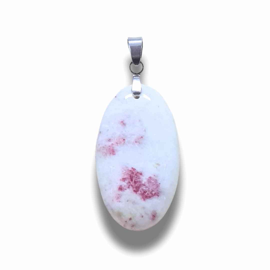 Pendentif en Cinabre et Calcite blanche (PE2019)