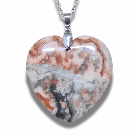 Pendentif cœur en Agate Crazy Lace (PE2041) - ENAE Minéraux