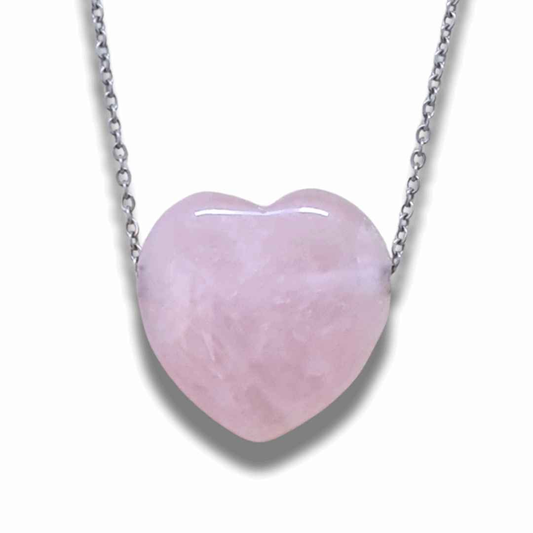 Pendentif cœur en Quartz rose (PE1554-4) - ENAE Minéraux
