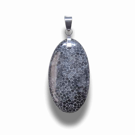 Pendentif en Corail noir fossilisé (PE2005)