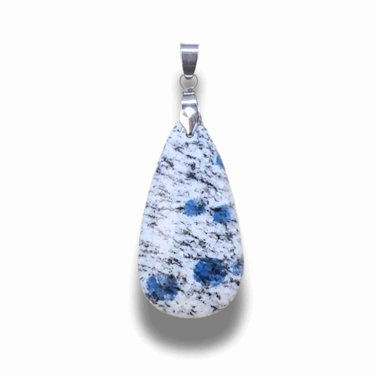 Pendentif en K2 (Granite et Azurite) (PE1781)