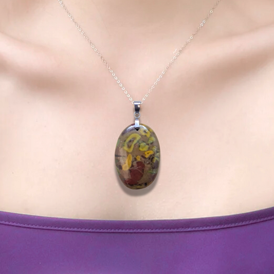 Pendentif en Jaspe Bambou (PE1237)