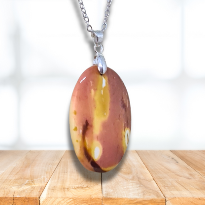 Pendentif en Jaspe Mookaïte (PE876) - ENAE Minéraux
