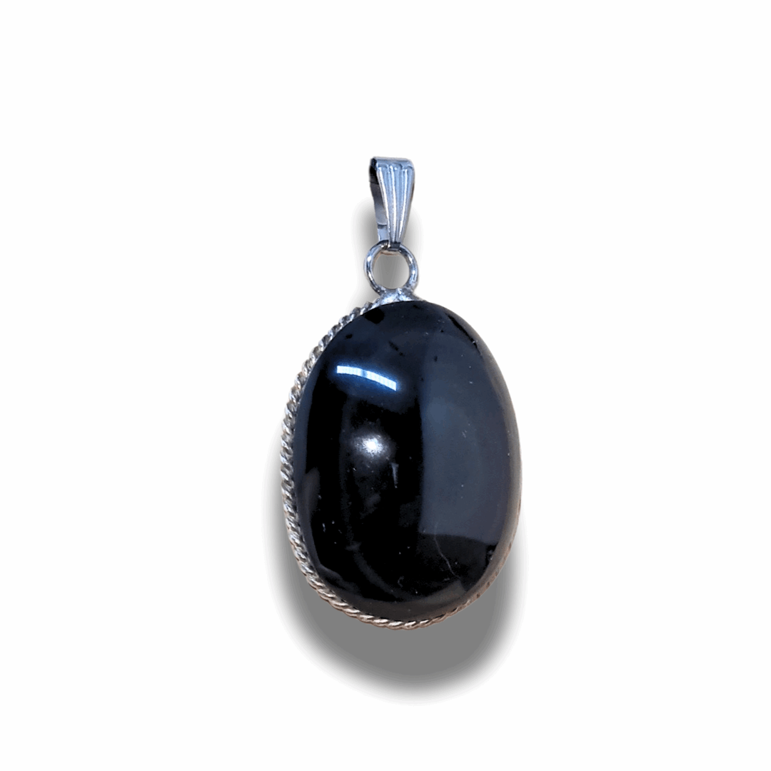 Pendentif serti en Obsidienne Œil Céleste (PE1862) - ENAE Minéraux