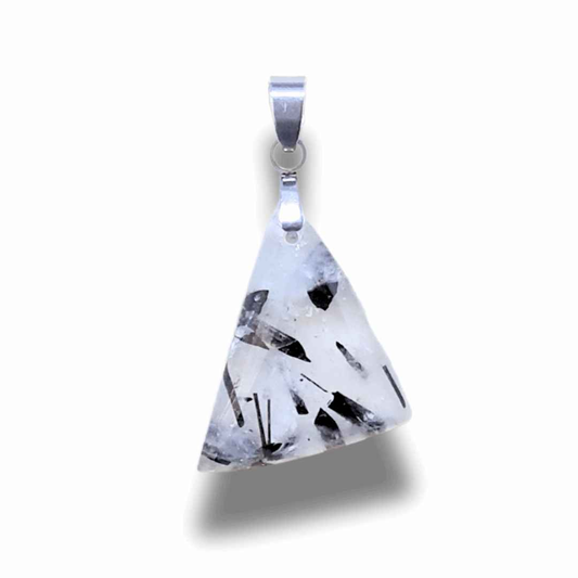 Pendentif en Quartz à Tourmaline noire (PE1996)
