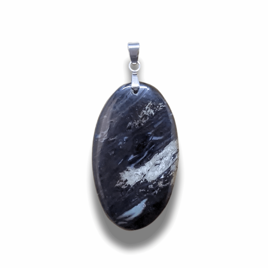 Pendentif en Racine de Palmier et Chalcopyrite (PE1448)