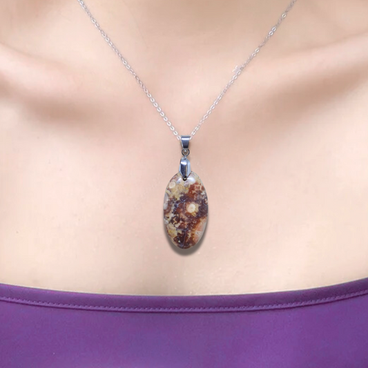 Pendentif en Rhyolite Œil d'Oiseau (PE837) - ENAE Minéraux