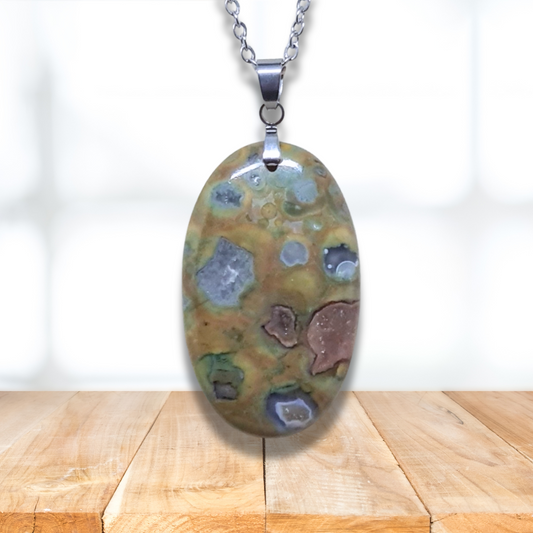 Pendentif en Rhyolite Rain Forest (PE658)