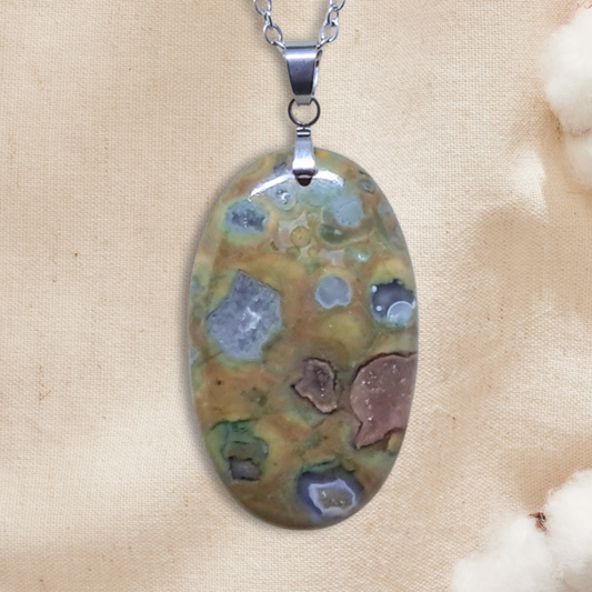 Pendentif en Rhyolite Rain Forest (PE658)