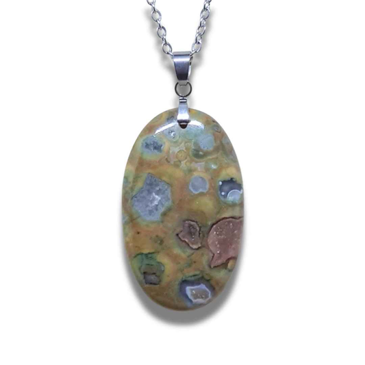 Pendentif en Rhyolite Rain Forest (PE658) - ENAE Minéraux