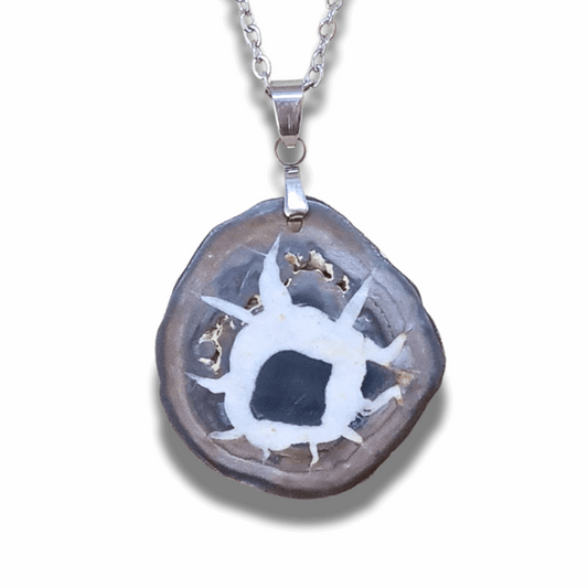 Pendentif en Septaria dos brut (PE1329) - ENAE Minéraux