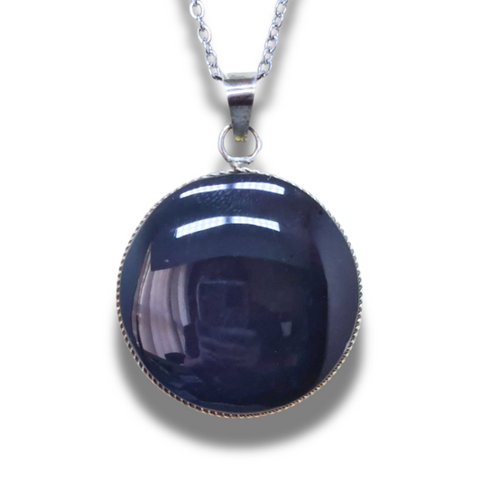 Pendentif serti en Obsidienne Œil Céleste (PE1865)