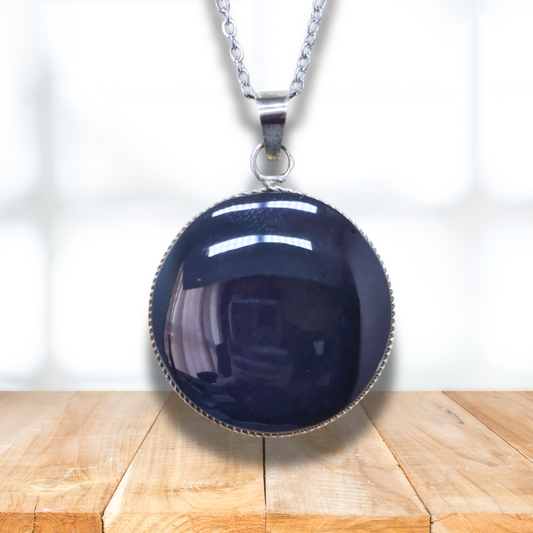 Pendentif serti en Obsidienne Œil Céleste (PE1865)