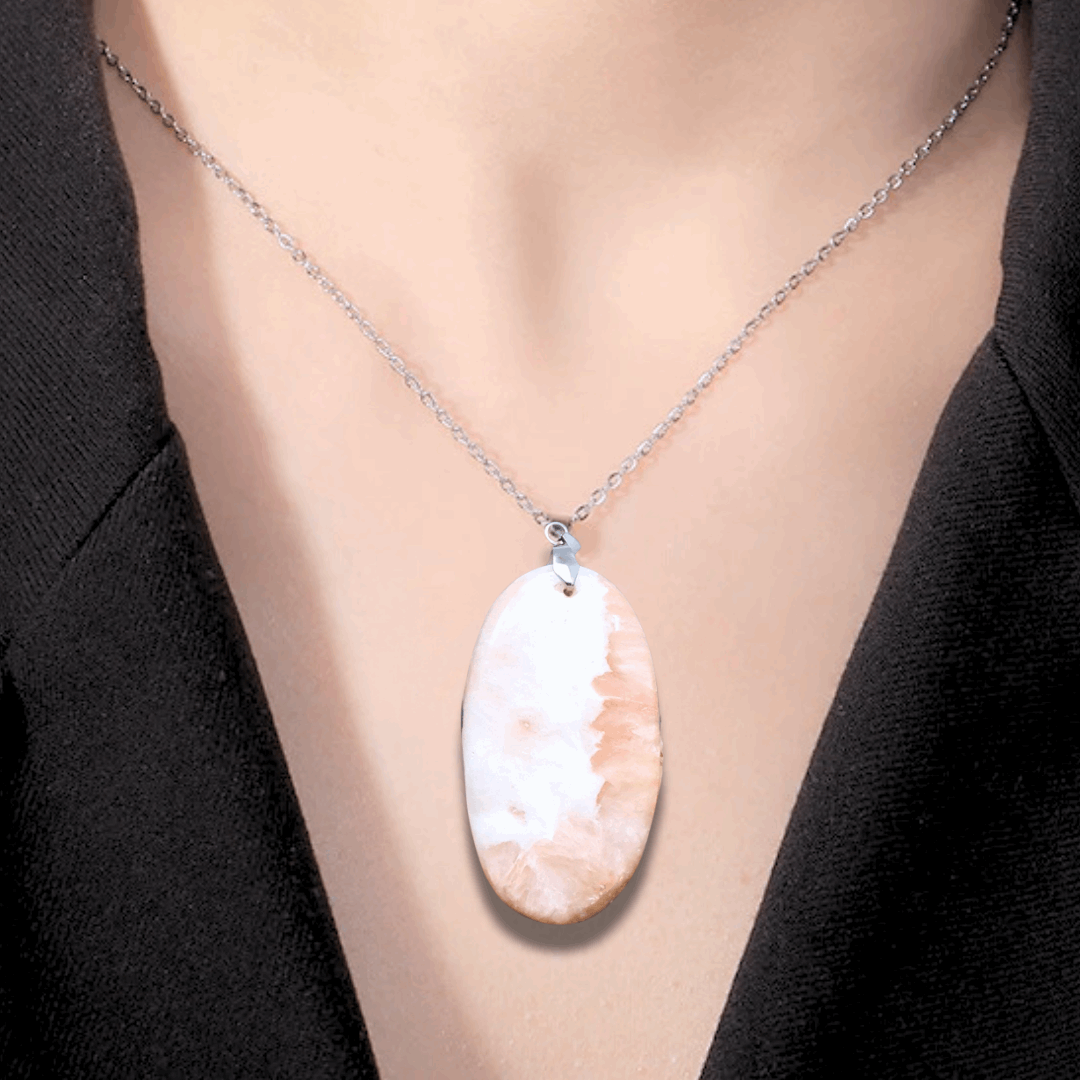 Pendentif en Scolécite et Stilbite (PE593)