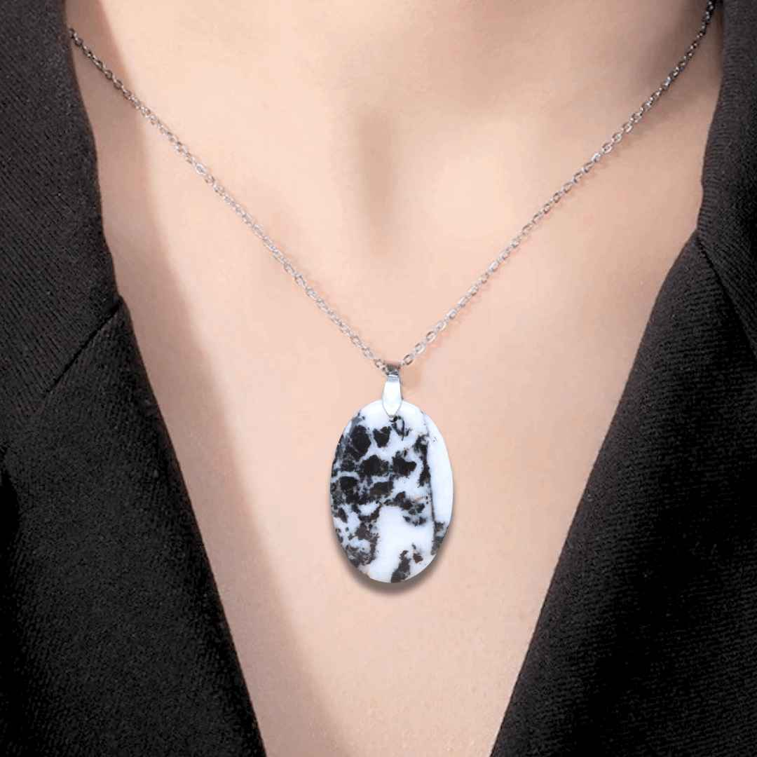 Pendentif en Albite et Tourmaline noire (PE1211) - ENAE Minéraux