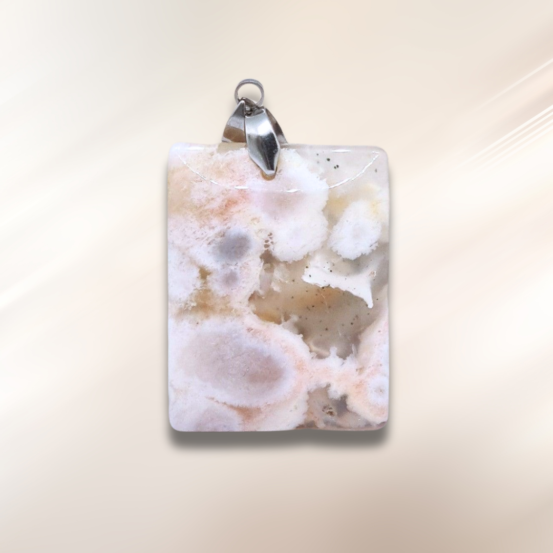 Pendentif en Agate fleurs (PE1456-3)