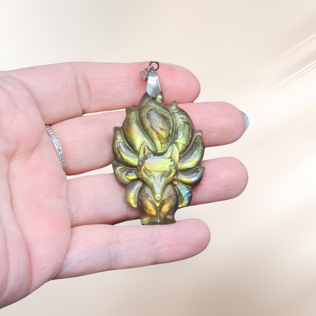 Pendentif Renard en Labradorite (PE1279-2)