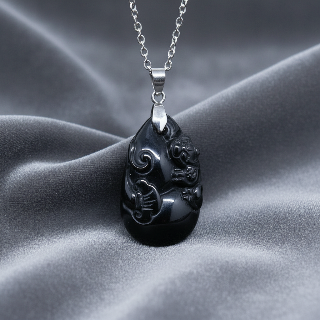 Pendentif Pixiu en Obsidienne Œil Céleste (PE1217-1)