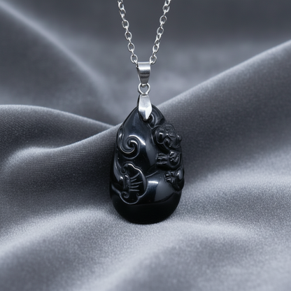 Pendentif Pixiu en Obsidienne Œil Céleste (PE1217-1)