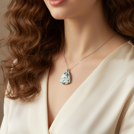 Pendentif en Agate Arbre (PE1486)