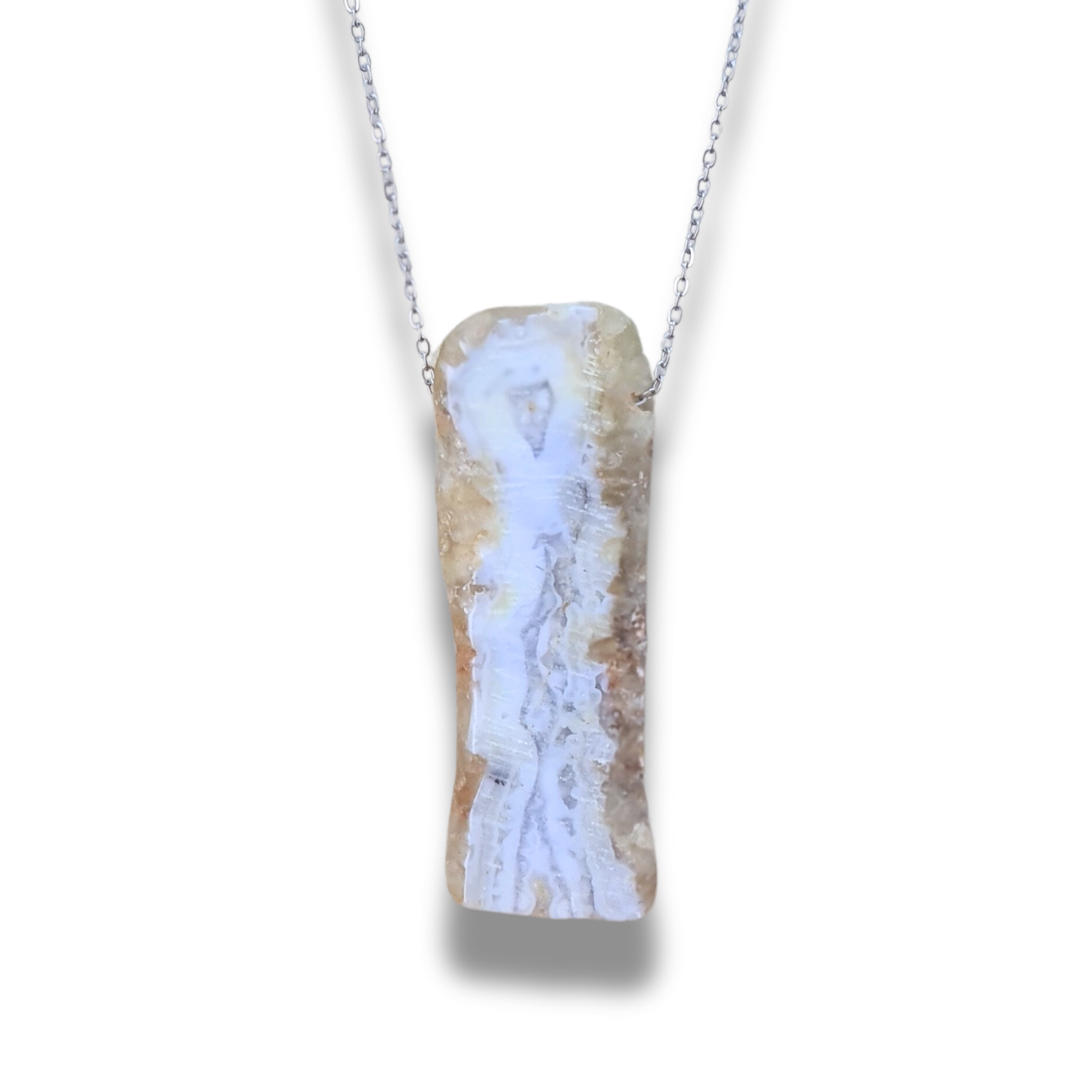 Pendentif tranche de Agate bleue (PE1714-2) - ENAE Minéraux