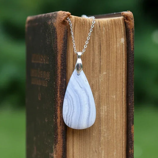 Pendentif en Agate bleue (PE1474)