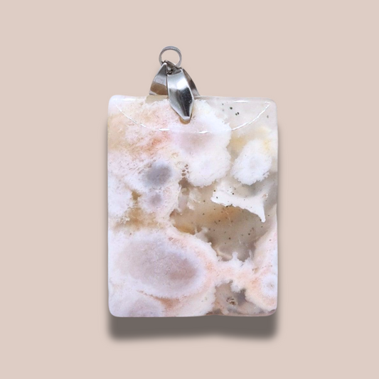 Pendentif en Agate fleurs (PE1456-3)