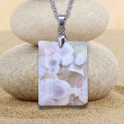 Pendentif en Agate fleurs de cerisier (PE1456-3)