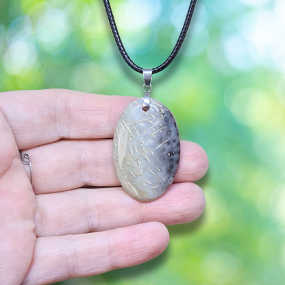 Pendentif en Agate fossile (PE1488)