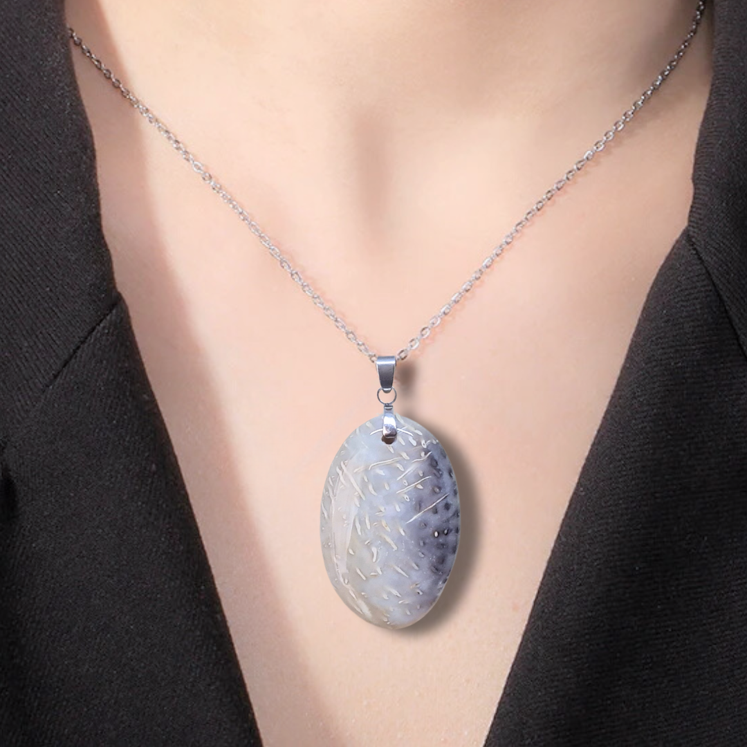 Pendentif en Agate fossile (PE1488)