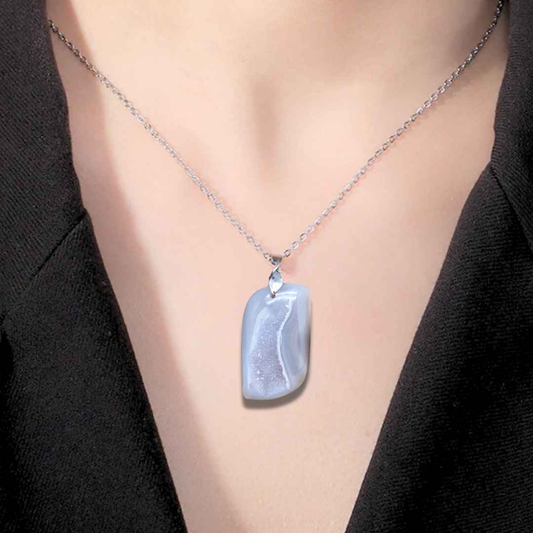 Pendentif en Agate avec géode brute (PE1684)