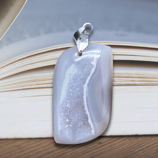 Pendentif en Agate avec géode brute (PE1684)