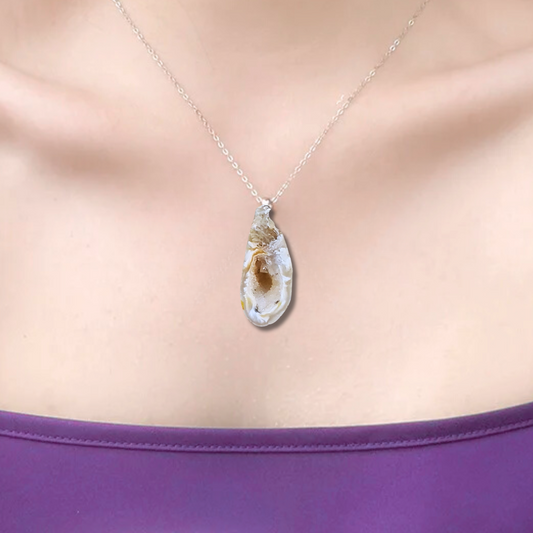 Pendentif en Géode d'Agate brute (PE1915-3)