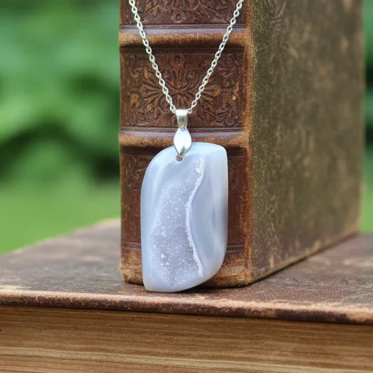 Pendentif en Agate avec géode brute (PE1684)